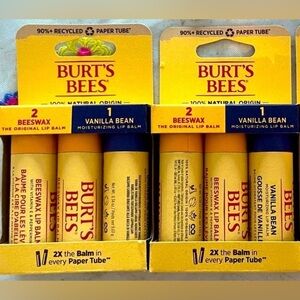 Burt's Bees Moisturizing Lip Balm~2packs~6 lip balms~NEW